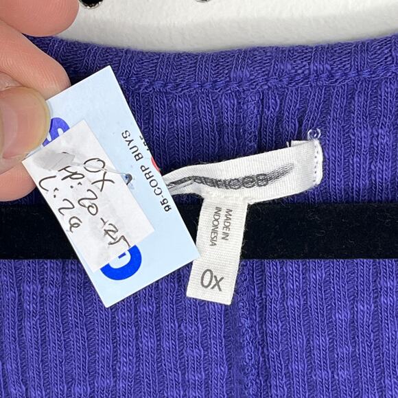 Maurice’s Ribbed Purple V Neck Panel Knit Tank Top Textured Corset Plus Size 0X - Picture 5 of 7